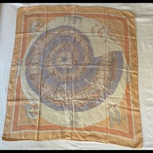 Vintage 2000 Hermès 'Les Compagnons de Mer' Silk Foulard Carré Scarf